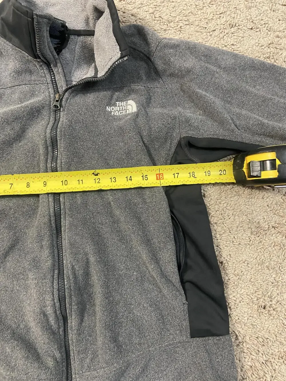 The North Face Jacket Mens Small Gray Black Full Zip Fleece Softshell Panels